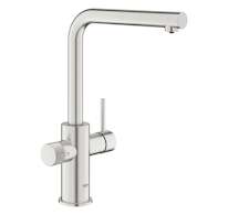 Grohe Blue Pure - Dřezová baterie Minta s filtrační funkcí a výsuvnou koncovkou, supersteel 30601DC0