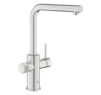 Grohe Blue Pure - Dřezová baterie Minta s filtrační funkcí a výsuvnou koncovkou, supersteel 30601DC0