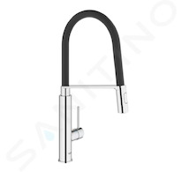 Grohe Concetto - Dřezová baterie s flexibilním ramenem s přepínačem, chrom 31491000