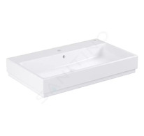 Grohe Cube Ceramic - Umyvadlo 80x49 cm,s přepadem, otvor pro baterii, PureGuard, alpská bílá 3946900H