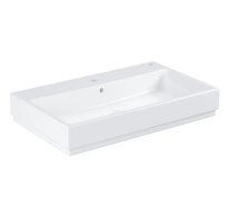 Grohe Cube Ceramic - Umyvadlo 80x49 cm,s přepadem, otvor pro baterii, PureGuard, alpská bílá 3946900H