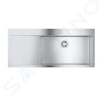 Grohe Dřezy - Dřez K1000 s automatickým odtokem, 116x52 cm, kartáčovaná nerez 31582SD1