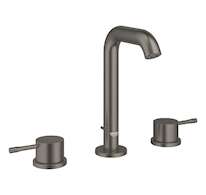 Grohe Essence - Umyvadlová baterie s výpustí, 3-otvorová instalace, kartáčovaný Hard Graphite 20296AL1