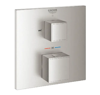 Grohe Grohtherm Cube - Termostatická baterie pod omítku pro 2 spotřebiče, supersteel 24155DC0
