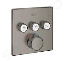 Grohe Grohtherm SmartControl - Termostatická baterie pod omítku, 3 ventily, kartáčovaný Hard Graphite 29126AL0