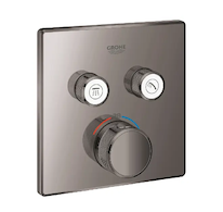 Grohe Grohtherm SmartControl - Termostatická baterie pod omítku se 2 ventily, Hard Graphite 29124A00