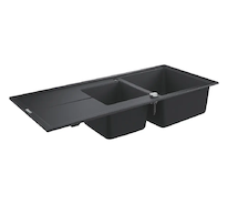 Grohe  - Kompozitní dřez K400 s automatickým odtokem, 116x50 cm, granitová černá 31643AP0