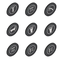 Grohe Náhradní díly - Krytky symbolů pro baterie SmartControl, 9 ks 14077XH0