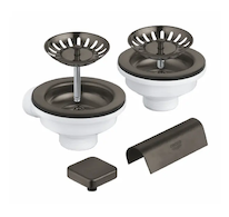 Grohe  - Odtoková souprava pro dvoudřez, kartáčovaný Hard Graphite 40999AL0
