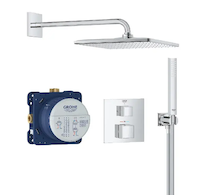 Grohe Precision Cube - Sprchový set s termostatem pod omítku, 31x31 cm, chrom 34879000
