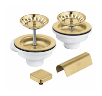 Grohe Příslušenství - Odtoková souprava pro dvoudřez, kartáčovaný Cool Sunrise 40999GN0