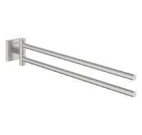 Grohe QuickFix Start Cube - Dvojitý držák ručníků, délka 44 cm, supersteel 40976DC0