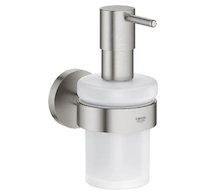 Grohe QuickFix Start - Dávkovač mýdla s držákem, sklo/supersteel 41195DC0