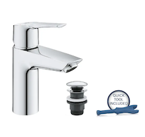 Grohe QuickFix Start - Umyvadlová baterie s výpustí Push-Open, studený start, chrom 23551002