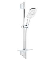 Grohe Rainshower SmartActive Cube - Sada sprchové hlavice 130 9,5 l/min, 3 proudy, tyče 60 cm a hadice, měsíční bílá 26584LS0