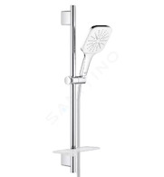 Grohe Rainshower SmartActive Cube - Sada sprchové hlavice 130 9,5 l/min, 3 proudy, tyče 60 cm a hadice, měsíční bílá 26584LS0