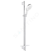 Grohe Rainshower SmartActive - Sada sprchové hlavice 150 9,5 l/min, 3 proudy, tyče 90 cm a hadice, měsíční bílá 26594LS0