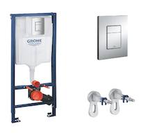 Grohe Rapid SL - Předstěnový instalační set pro závěsné WC, výška 1,13 m, ovládací tlačítko Skate Cosmopolitan, chrom 38772001