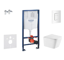 Grohe Rapid SL - Set předstěnové instalace, klozetu Arkas I a sedátka softclose, tlačítko Skate Cosmopolitan, alpská bílá SANI11