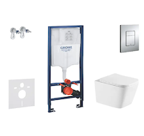 Grohe Rapid SL - Set předstěnové instalace, klozetu Arkas I a sedátka softclose, tlačítko Skate Cosmopolitan, chrom SANI11BA1111