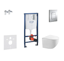 Grohe Rapid SL - Set předstěnové instalace, klozetu Gaia a sedátka softclose, tlačítko Skate Cosmpolitan, chrom SANI11BA1105