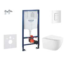 Grohe Rapid SL - Set předstěnové instalace, klozetu Gaia sedátka softclose, tlačítko Skate Cosmopolitan, alpská bílá SANI11BA310
