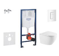 Grohe Rapid SL - Set předstěnové instalace, klozetu Oudee a sedátka softclose, tlačítko Skate Cosmopolitan, alpská bílá SANI11BA