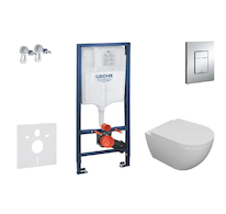 Grohe Rapid SL - Set předstěnové instalace, klozetu Oudee a sedátka softclose, tlačítko Skate Cosmopolitan, chrom SANI11BA1100