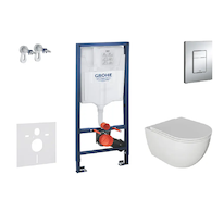 Grohe Rapid SL - Set předstěnové instalace, klozetu Oudee a sedátka softclose, tlačítko Skate Cosmopolitan, chrom SANI11BA1104