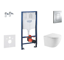 Grohe Rapid SL - Set předstěnové instalace, klozetu Oudee a sedátka softclose, tlačítko Skate Cosmopolitan, chrom SANI11BA1107