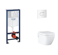 Grohe Rapid SL - Set předstěnové instalace, klozetu, sedátka SoftClose a tlačítka Arena Cosmopolitan, alpská bílá SANI11BB3128