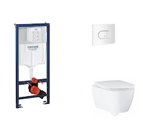 Grohe Rapid SL - Set předstěnové instalace, klozetu, sedátka SoftClose a tlačítka Arena Cosmopolitan, alpská bílá SANI11BB3132