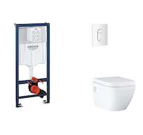 Grohe Rapid SL - Set předstěnové instalace, klozetu, sedátka SoftClose a tlačítka Arena Cosmopolitan, alpská bílá SANI11BB3126