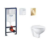 Grohe Rapid SL - Set předstěnové instalace, klozetu, sedátka SoftClose a tlačítka Arena Cosmopolitan S, Cool Sunrise SANI11BB412