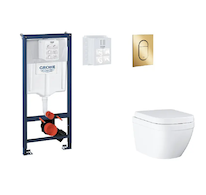 Grohe Rapid SL - Set předstěnové instalace, klozetu, sedátka SoftClose a tlačítka Arena Cosmopolitan S, Triple Vortex, Cool Sunr