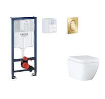 Grohe Rapid SL - Set předstěnové instalace, klozetu, sedátka SoftClose a tlačítka Arena Cosmopolitan S, Triple Vortex, Cool Sunr