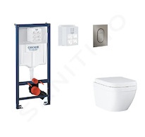 Grohe Rapid SL - Set předstěnové instalace, klozetu, sedátka SoftClose a tlačítka Arena Cosmopolitan S, Triple Vortex, kartáčova