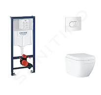 Grohe Rapid SL - Set předstěnové instalace, klozetu, sedátka SoftClose a tlačítka Arena Cosmopolitan, Triple Vortex, alpská bílá