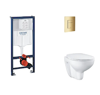 Grohe Rapid SL - Set předstěnové instalace, klozetu, sedátka SoftClose a tlačítka Skate Cosmopolitan, Cool Sunrise SANI11BB4122