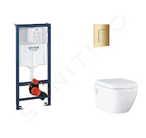 Grohe Rapid SL - Set předstěnové instalace, klozetu, sedátka SoftClose a tlačítka Skate Cosmopolitan, Cool Sunrise SANI11BB4132
