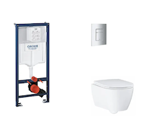 Grohe Rapid SL - Set předstěnové instalace, klozetu, sedátka SoftClose a tlačítka Skate Cosmopolitan, matný chrom SANI11BB2123