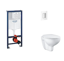 Grohe Rapid SL - Set předstěnové instalace, klozetu, sedátka SoftClose a tlačítka Skate Cosmopolitan, Moon White SANI11BB3119