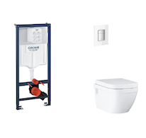 Grohe Rapid SL - Set předstěnové instalace, klozetu, sedátka SoftClose a tlačítka Skate Cosmopolitan, Moon White SANI11BB3127