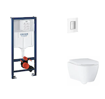 Grohe Rapid SL - Set předstěnové instalace, klozetu, sedátka SoftClose a tlačítka Skate Cosmopolitan, Moon White SANI11BB3131