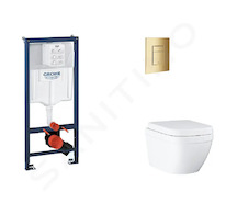 Grohe Rapid SL - Set předstěnové instalace, klozetu, sedátka SoftClose a tlačítka Skate Cosmopolitan, Triple Vortex, Cool Sunris