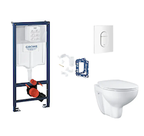 Grohe Rapid SL - Set předstěnové instalace, klozetu, sedátka SoftClose, tlačítka Arena Cosmopolitan a sady pro vhazování tablet,