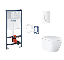 Grohe Rapid SL - Set předstěnové instalace, klozetu, sedátka SoftClose, tlačítka Arena Cosmopolitan a sady pro vhazování tablet,