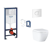 Grohe Rapid SL - Set předstěnové instalace, klozetu, sedátka SoftClose, tlačítka Arena Cosmopolitan a sady pro vhazování tablet,