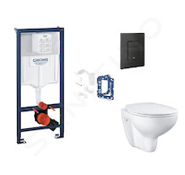 Grohe Rapid SL - Set předstěnové instalace, klozetu, sedátka SoftClose, tlačítka Even a sady pro vhazování tablet, phantom black