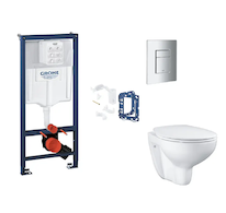 Grohe Rapid SL - Set předstěnové instalace, klozetu, sedátka SoftClose, tlačítka Skate Cosmopolitan a sady pro vhazování tablet,